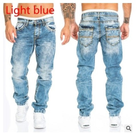 Straight Leg Denim Pants for Men