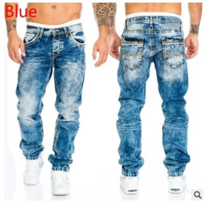 Straight Leg Denim Pants for Men
