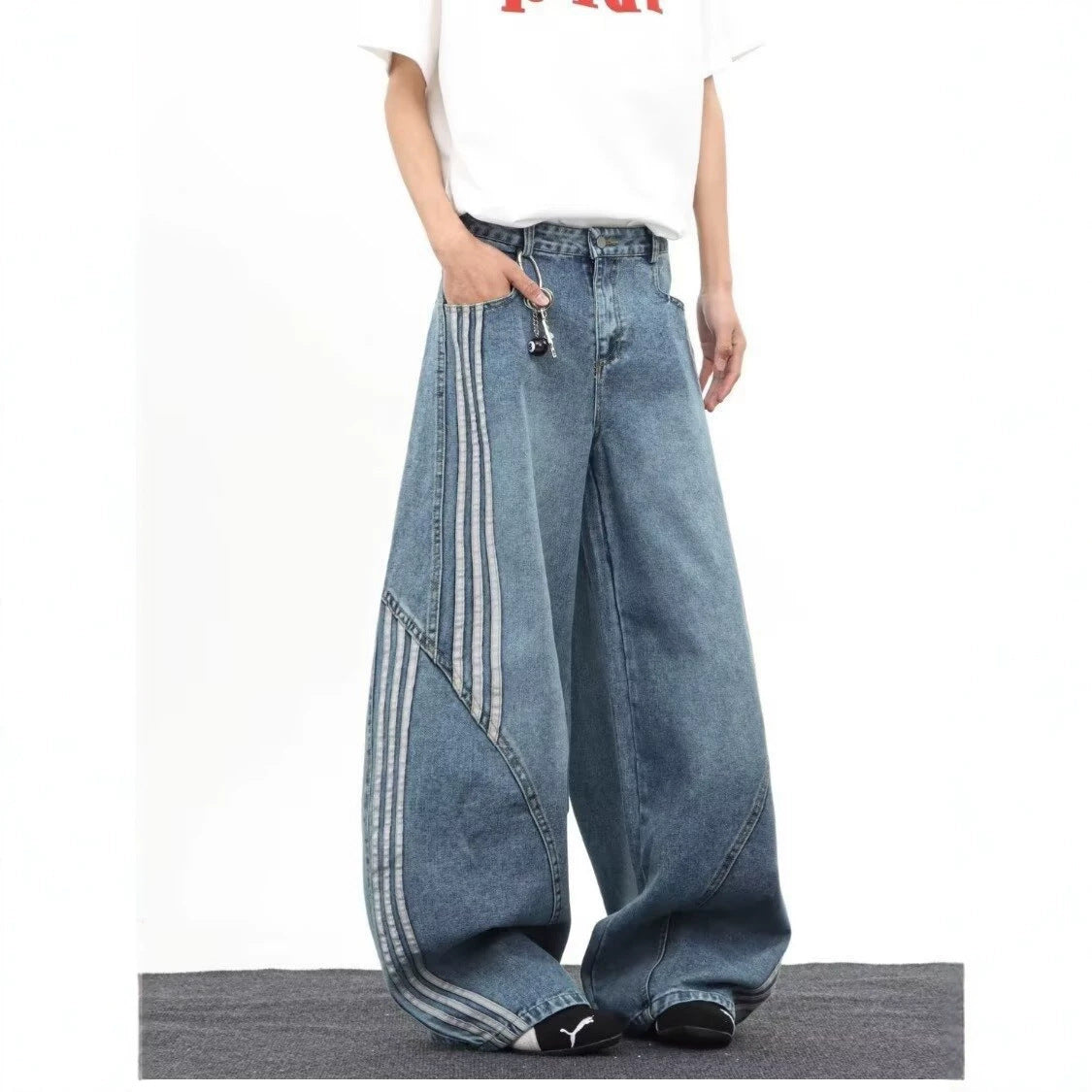 Straight Leg Denim Pants