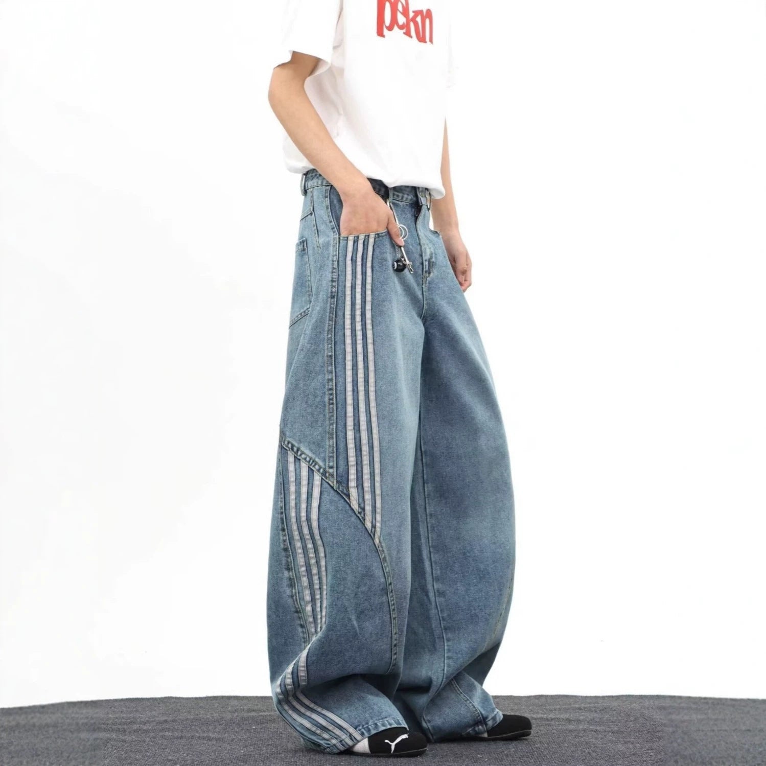 Straight Leg Denim Pants