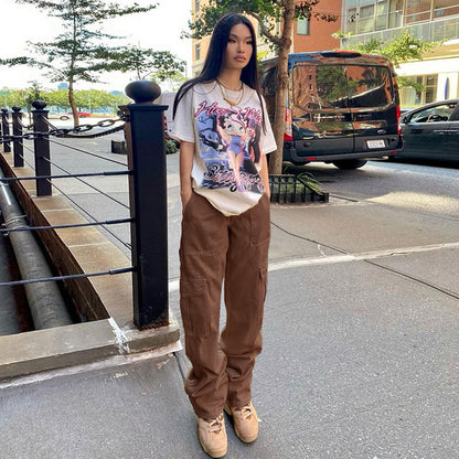 Straight Leg High Waist Denim Pants
