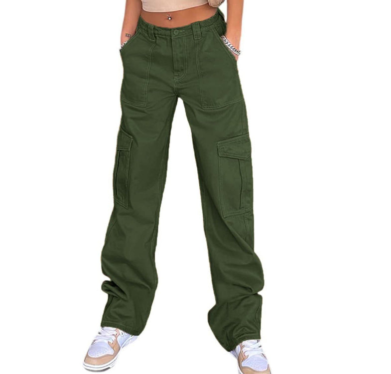 Straight Leg High Waist Denim Pants