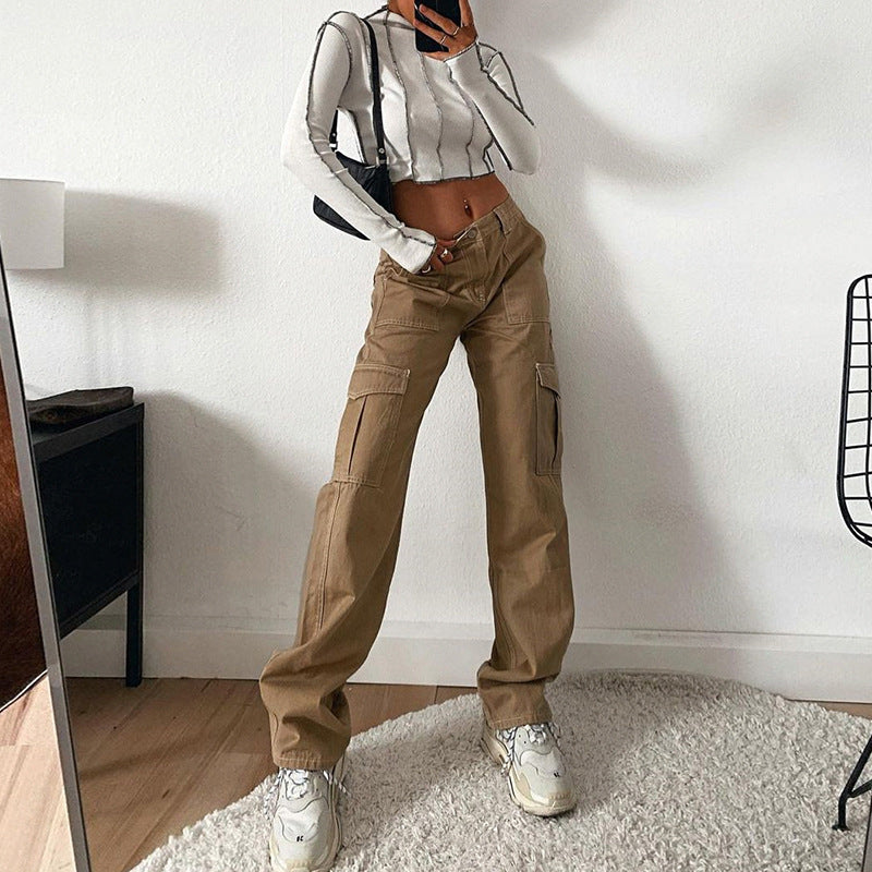 Straight Leg High Waist Denim Pants