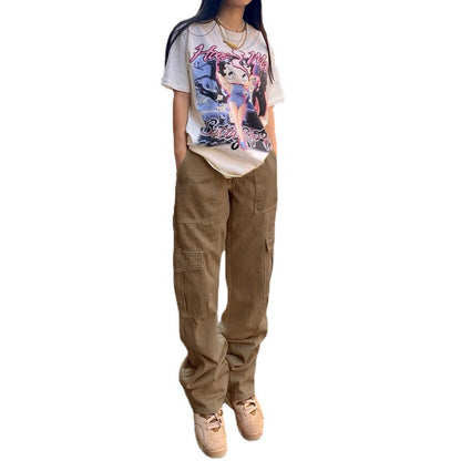 Straight Leg High Waist Denim Pants