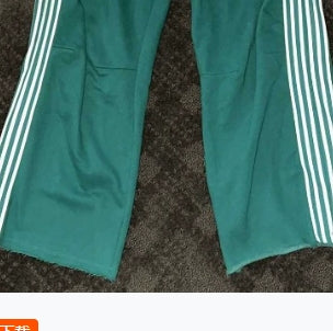 Straight-leg high-waisted hip-hop sportswear pants