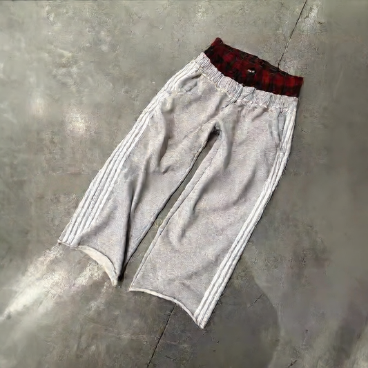 Straight-leg high-waisted hip-hop sportswear pants