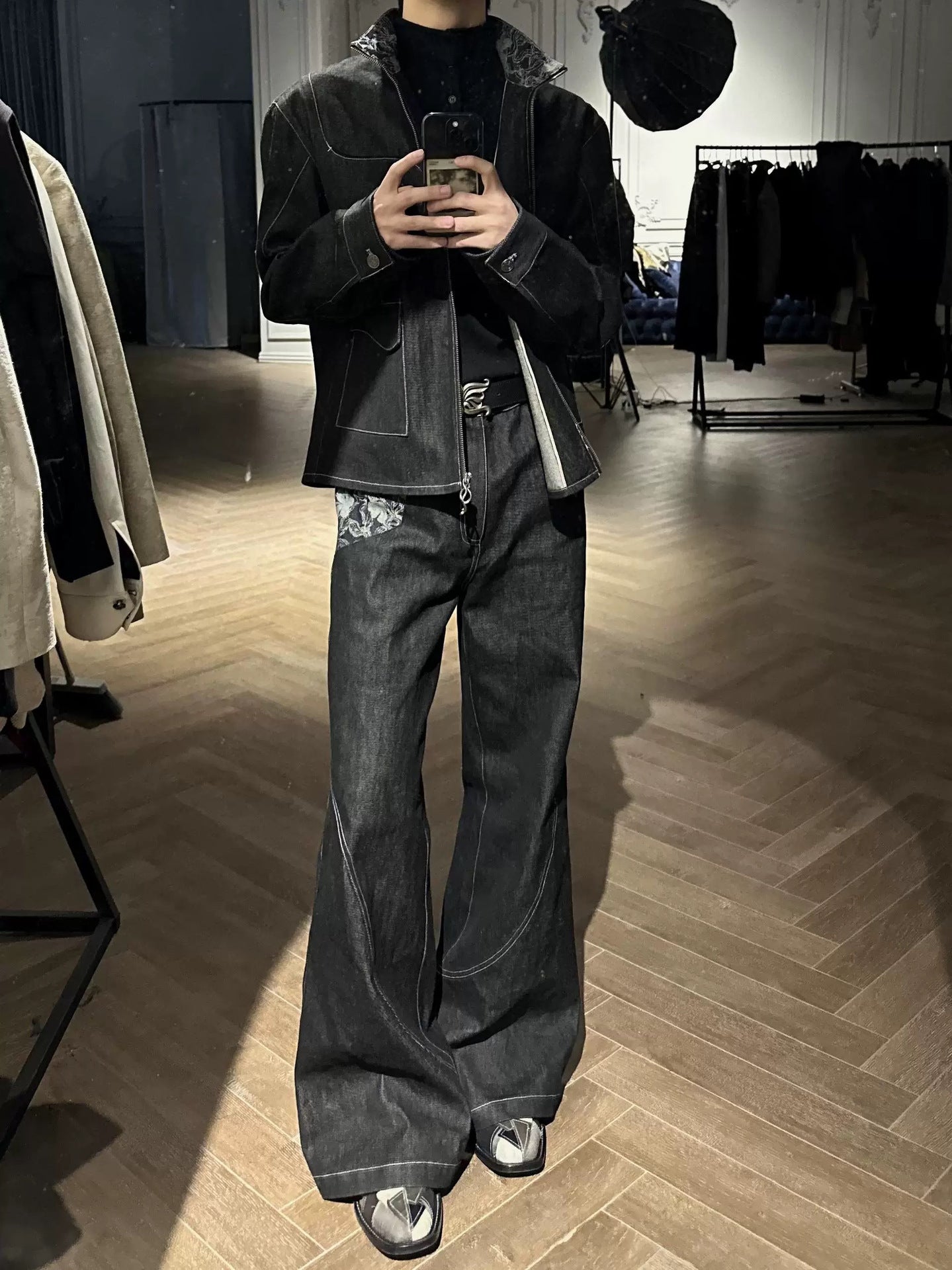 straight-leg jeans