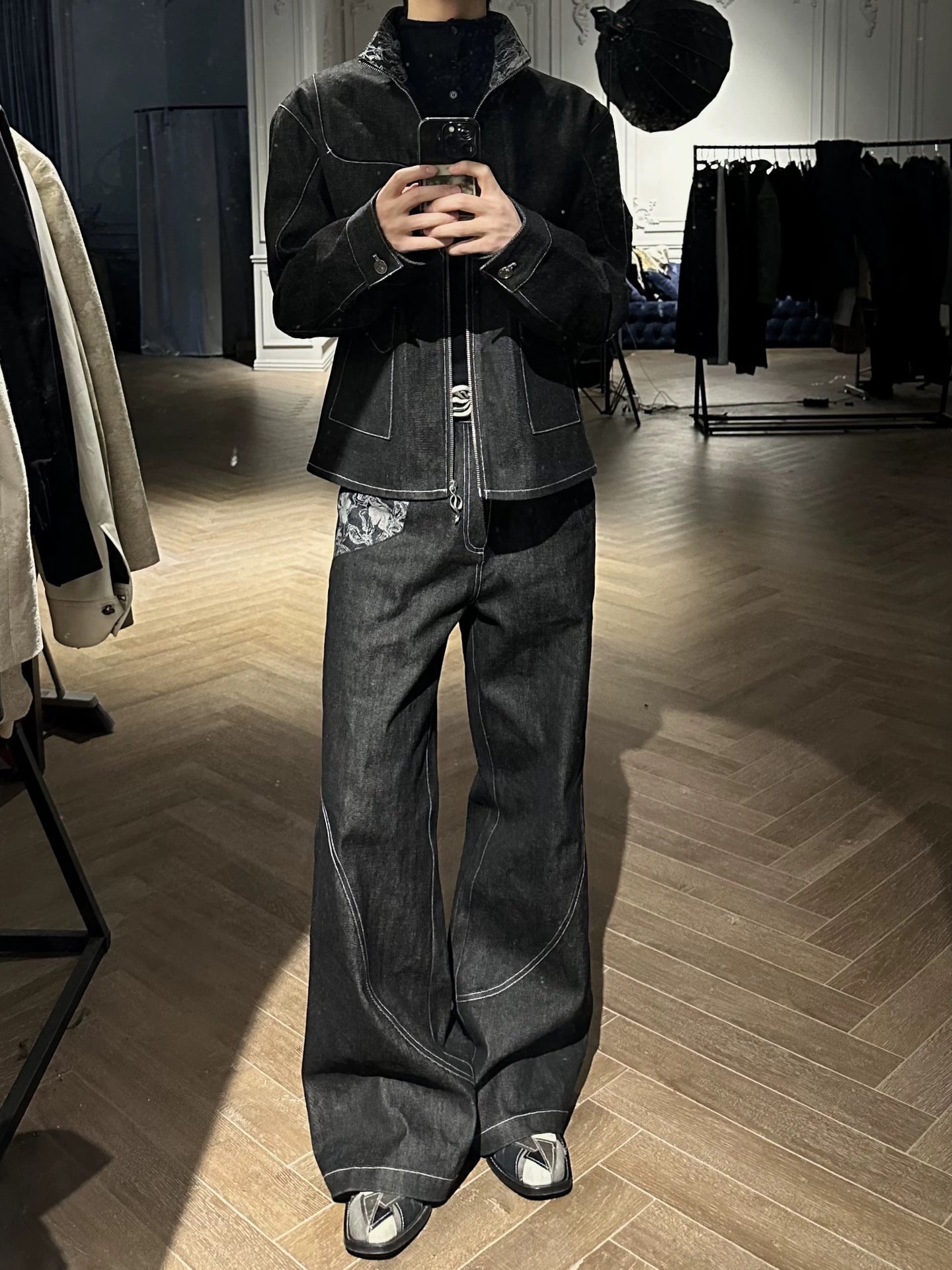 straight-leg jeans