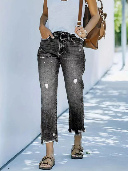 Straight-leg jeans