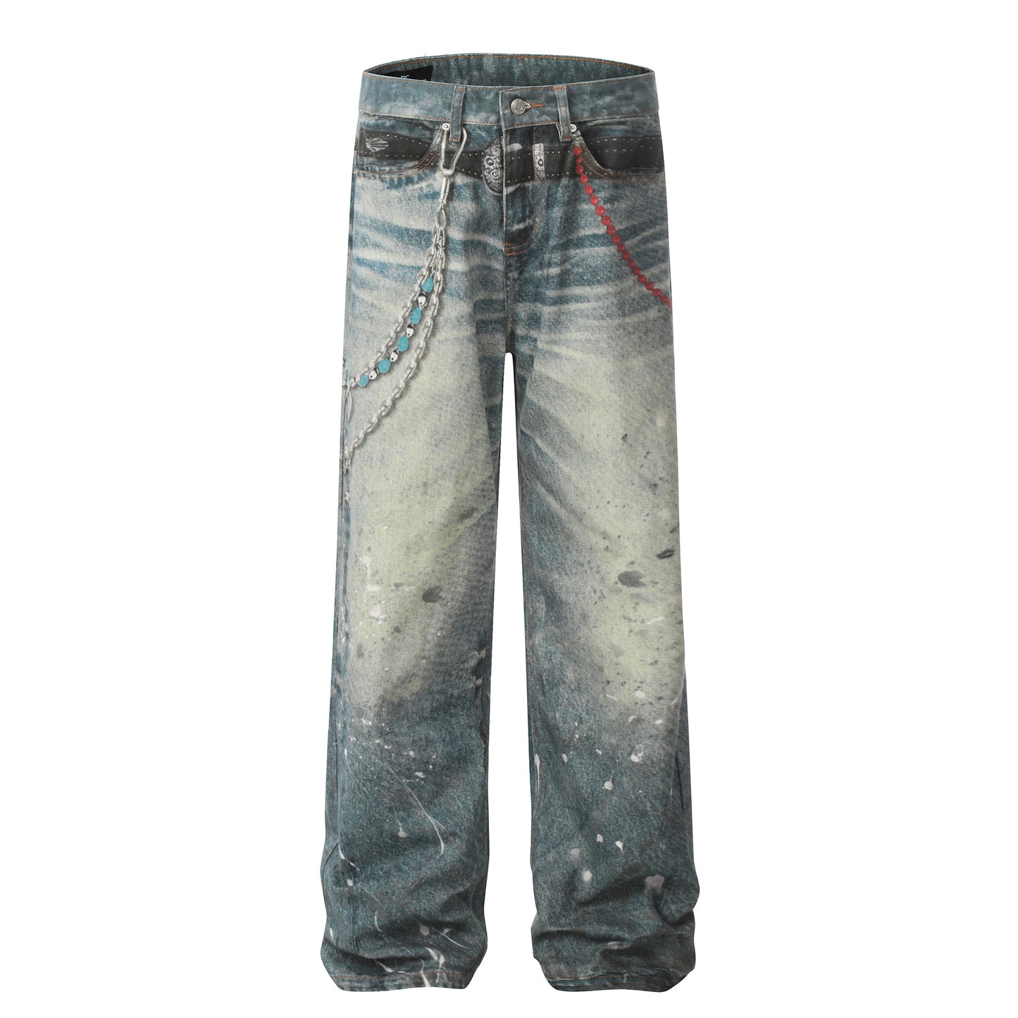 Straight-leg loose-fit jeans