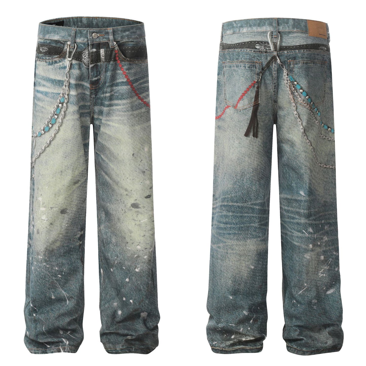 Straight-leg loose-fit jeans