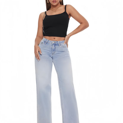 Straight-leg loose-fit jeans