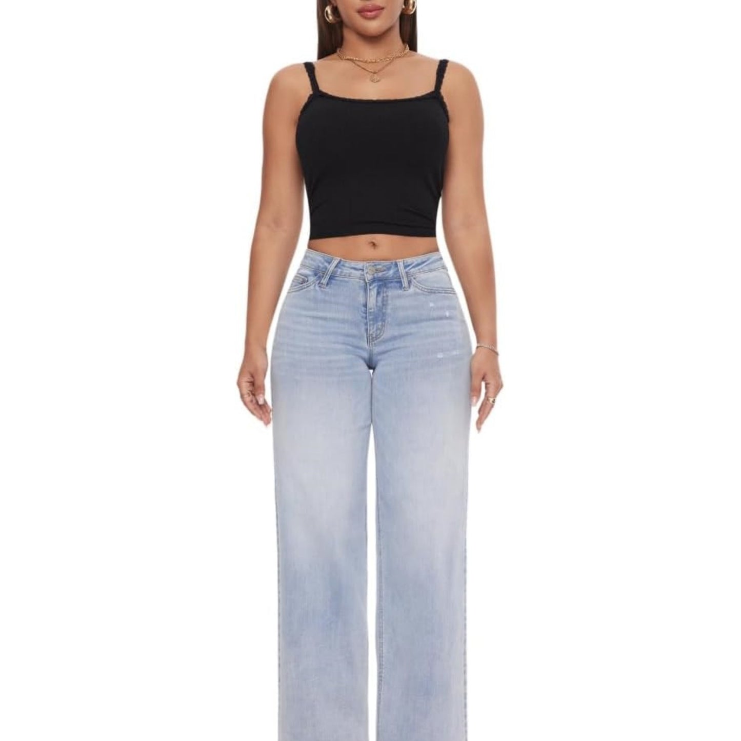 Straight-leg loose-fit jeans