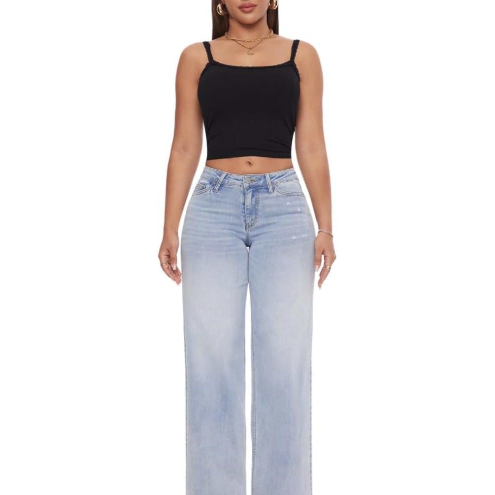 Straight-leg loose-fit jeans