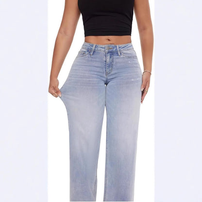 Straight-leg loose-fit jeans