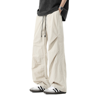 Straight-leg loose-fitting versatile pants