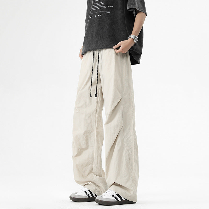 Straight-leg loose-fitting versatile pants