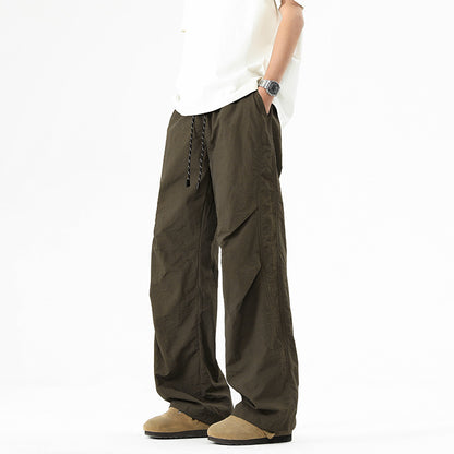 Straight-leg loose-fitting versatile pants