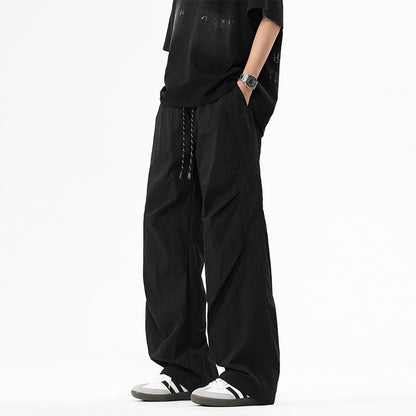 Straight-leg loose-fitting versatile pants