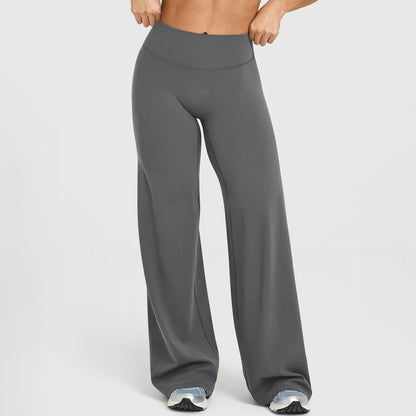 Straight-leg loose high-waist yoga pants