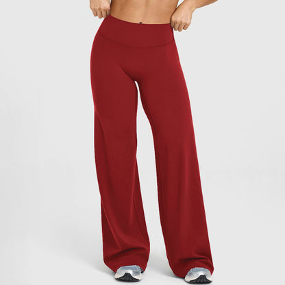 Straight-leg loose high-waist yoga pants