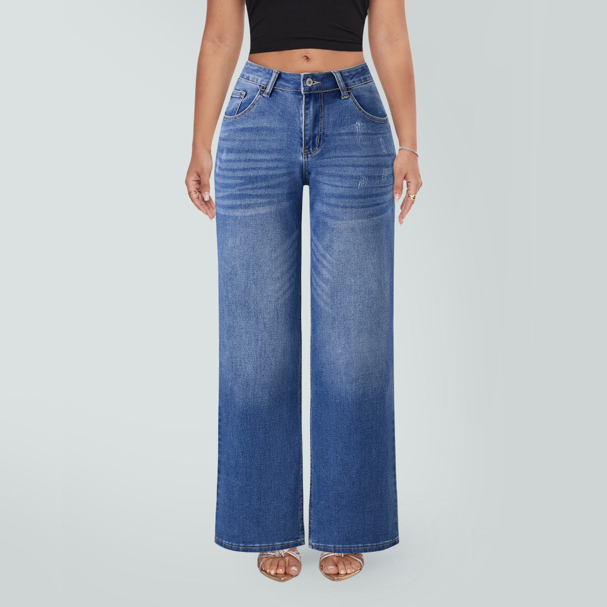 Straight-Leg Loose Jeans