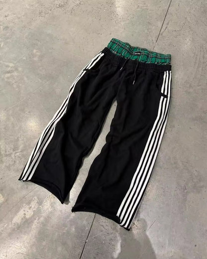 Straight-leg pants, high-waisted hip-hop sportswear pants