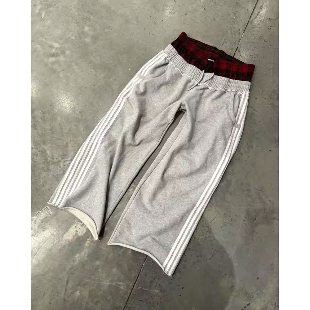 Straight-leg pants, high-waisted hip-hop sportswear pants