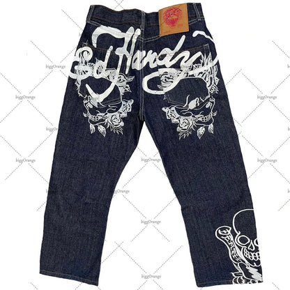 Straight-leg retro loose wide-leg jeans