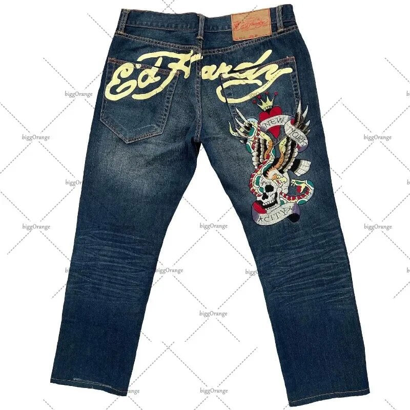 Straight-leg retro loose wide-leg jeans