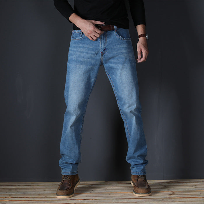 Straight-leg slim-fit plus-size jeans