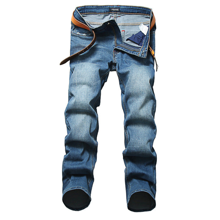Straight-leg slim-fit plus-size jeans