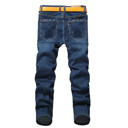 Straight-leg slim-fit plus-size jeans