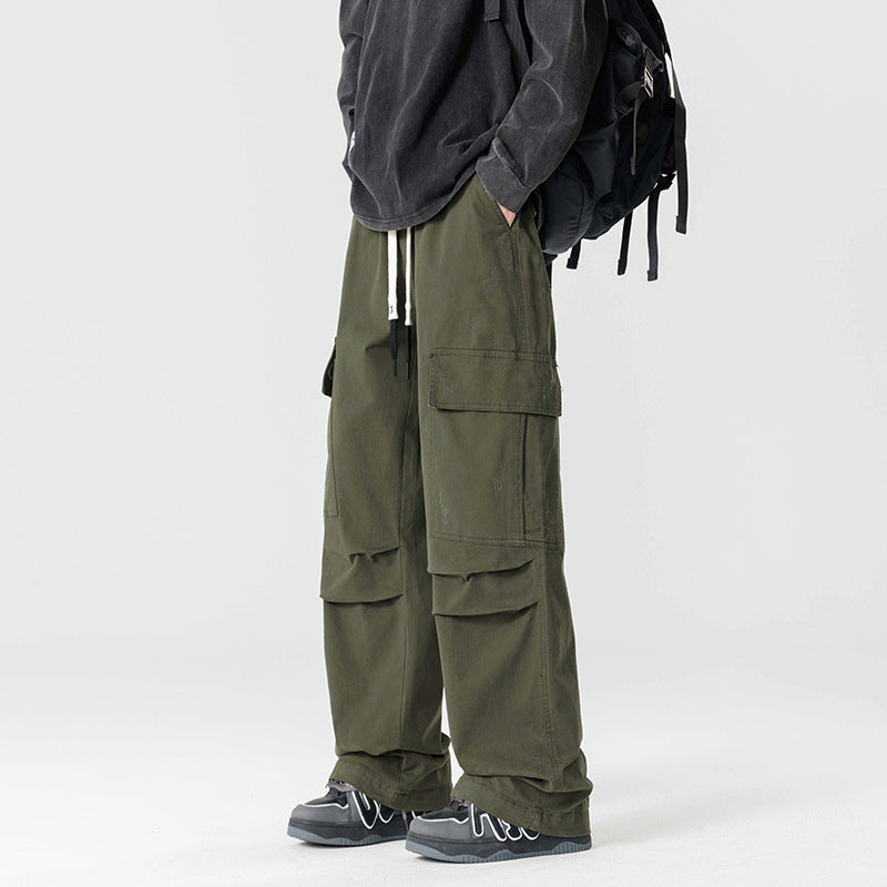Straight-leg wide-leg casual work pants