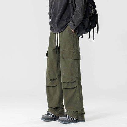 Straight-leg wide-leg casual work pants