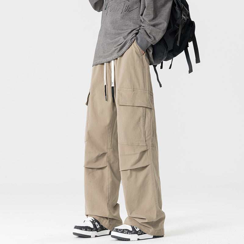 Straight-leg wide-leg casual work pants