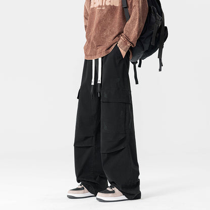 Straight-leg wide-leg casual work pants