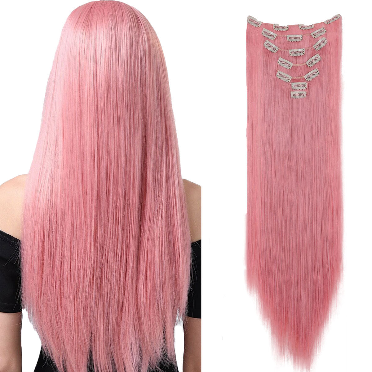 Straight Synthetic Hair Extensions 7-Piece Set