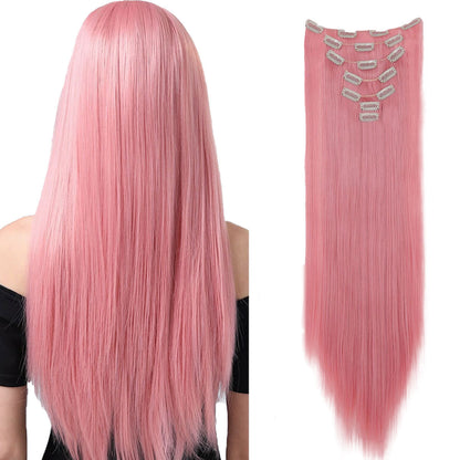 Straight Synthetic Hair Extensions 7-Piece Set