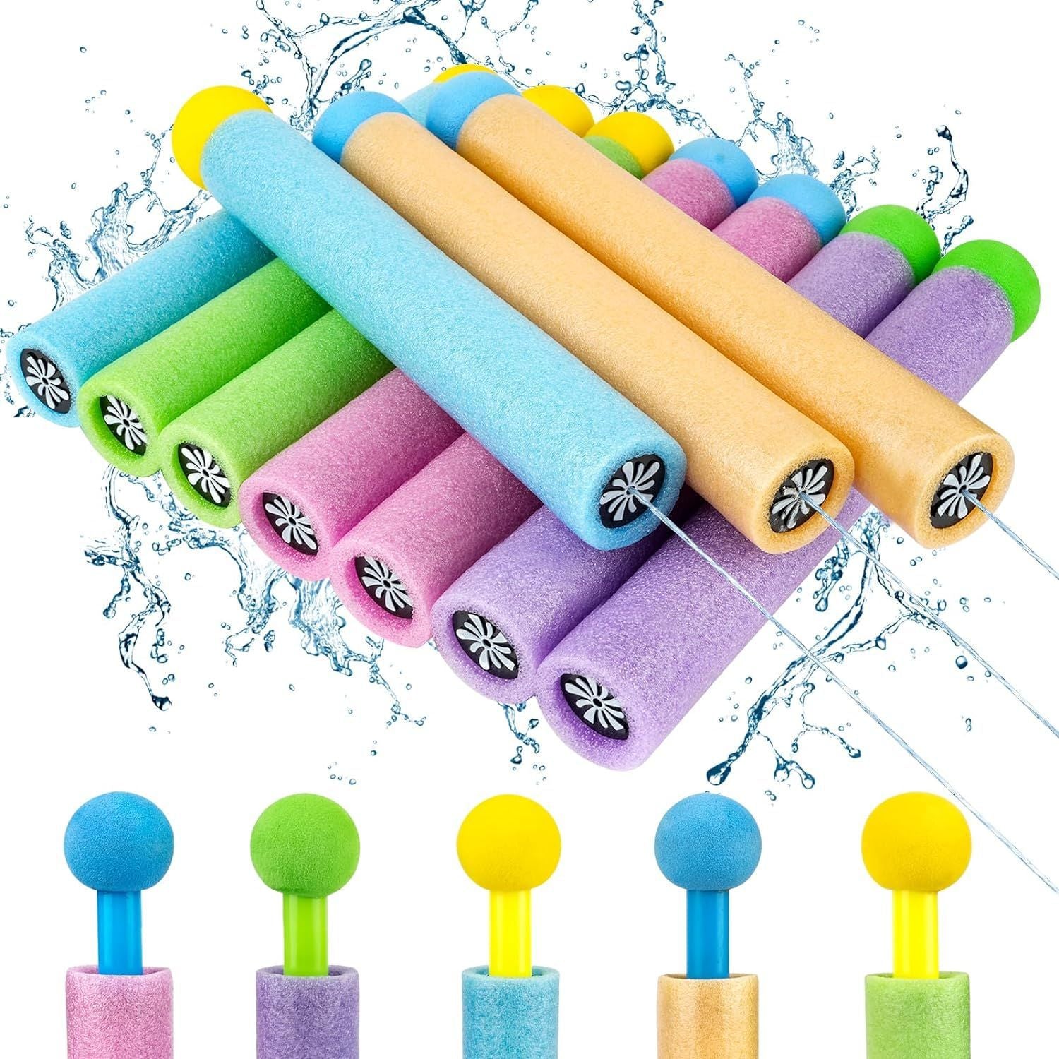Straight tube foam water play pull-out toy