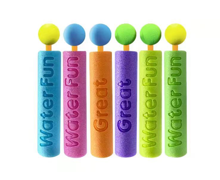 Straight tube foam water play pull-out toy