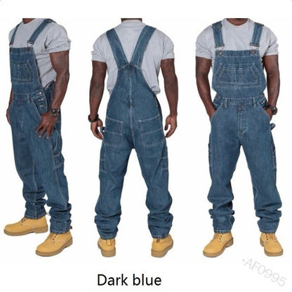 Strap-denim trousers