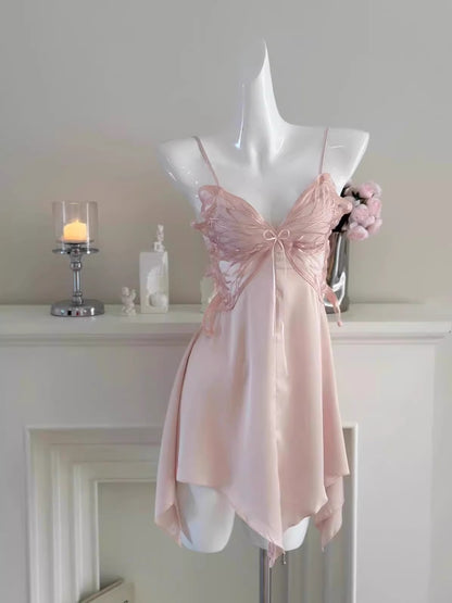 Strap ice silk nightgown