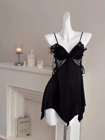 Strap ice silk nightgown
