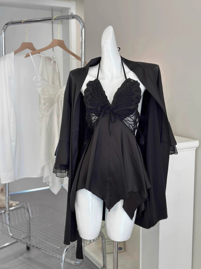 Strap ice silk nightgown