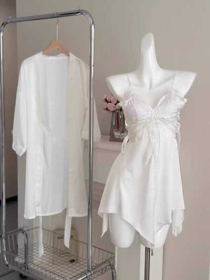 Strap ice silk nightgown