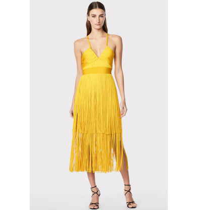 Strap Tassel Backless High Waist Long Dress