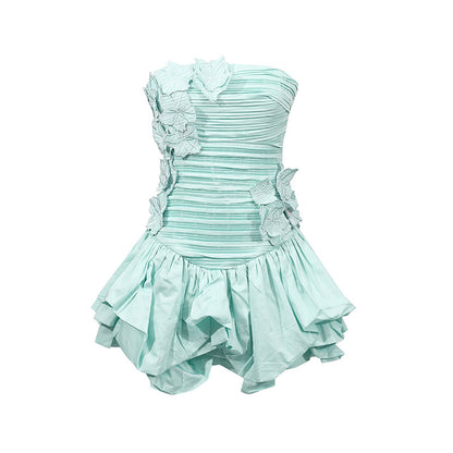 Strapless 3D Flounce Short Skirt