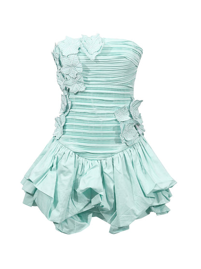 Strapless 3D Flounce Short Skirt