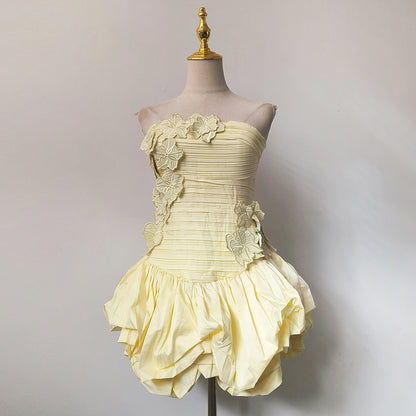 Strapless 3D Flounce Short Skirt